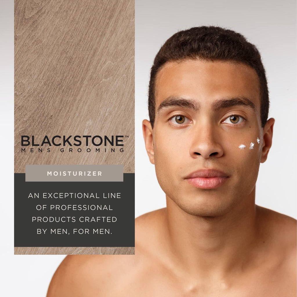Blackstone Men's Grooming Refresh Facial Moisturizer – Hyaluronic Acid, Peppermint & Vitamin E | 8 oz x2