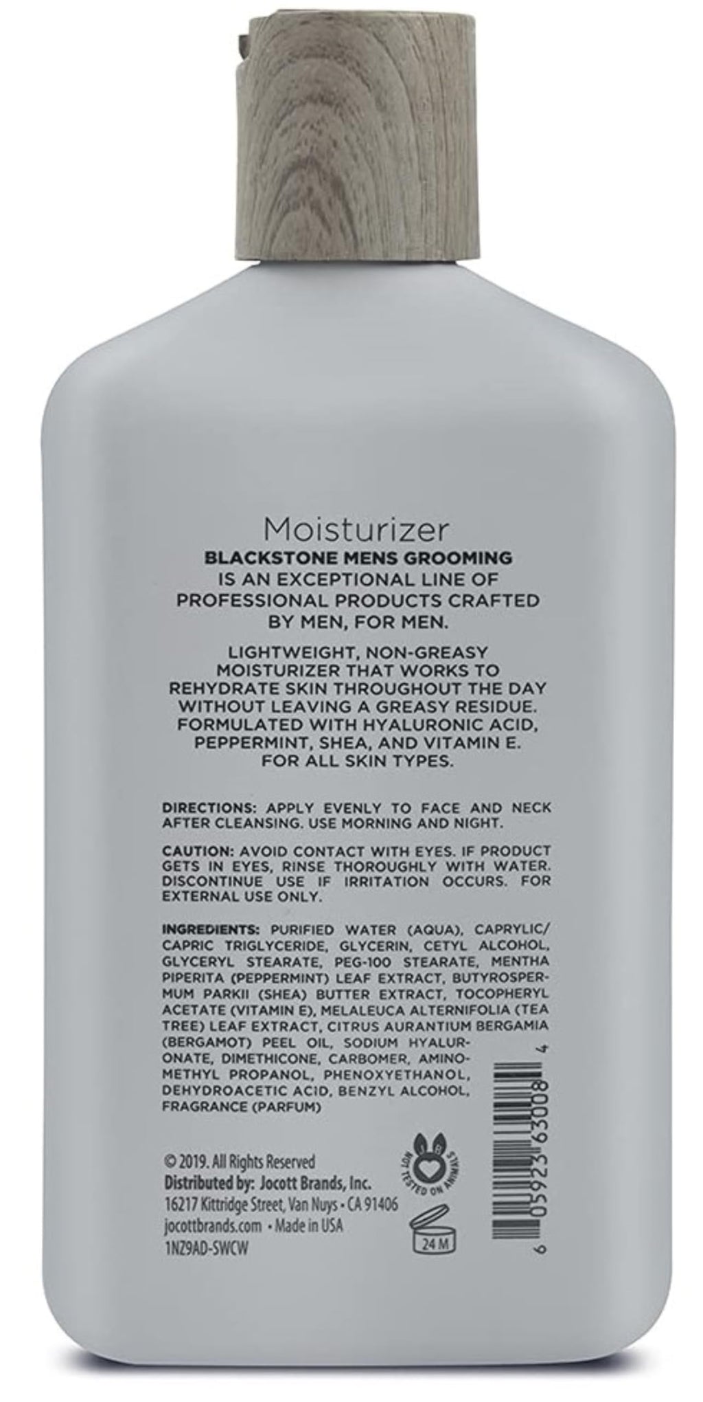 Blackstone Men's Grooming Refresh Facial Moisturizer – Hyaluronic Acid, Peppermint & Vitamin E | 8 oz x2