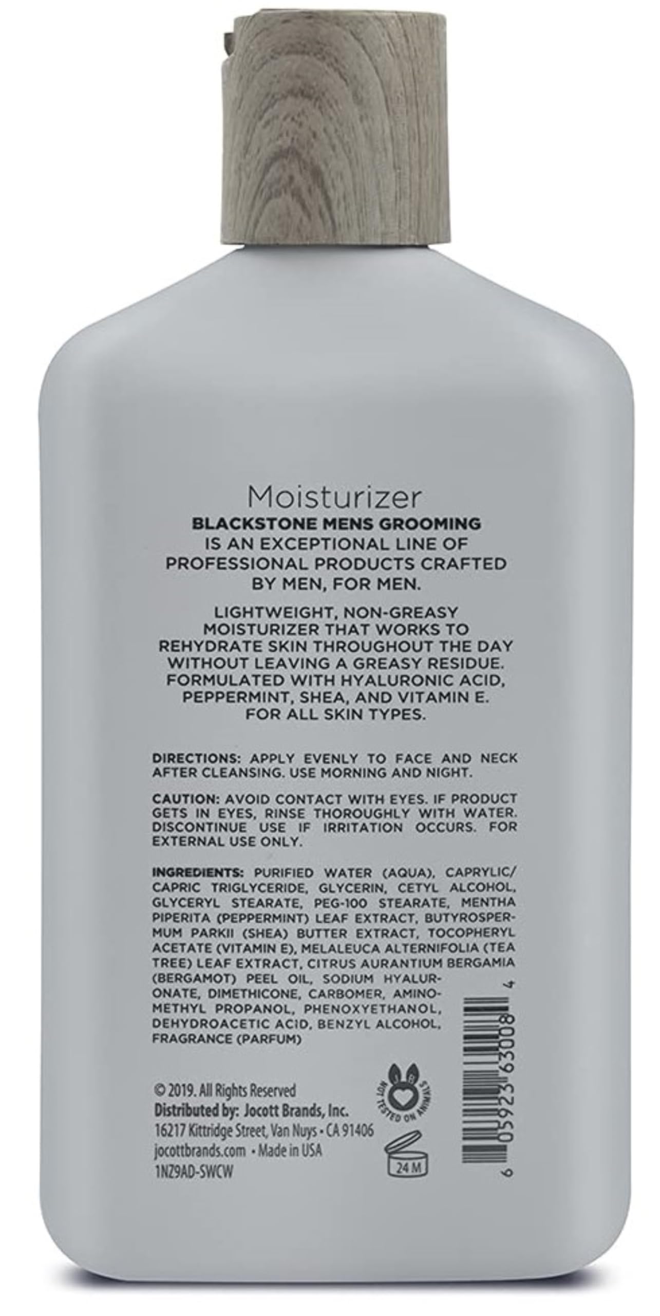 Blackstone Men's Grooming Refresh Facial Moisturizer – Hyaluronic Acid, Peppermint & Vitamin E | 8 oz x2