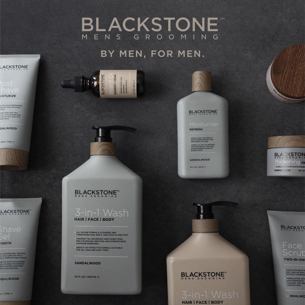 Blackstone Men's Grooming Thickening Fiber Paste Gel – Pliable Hold, Matte Finish, Volume Boost | Paraben & Cruelty Free | Made in USA, Sandalwood (4 oz)