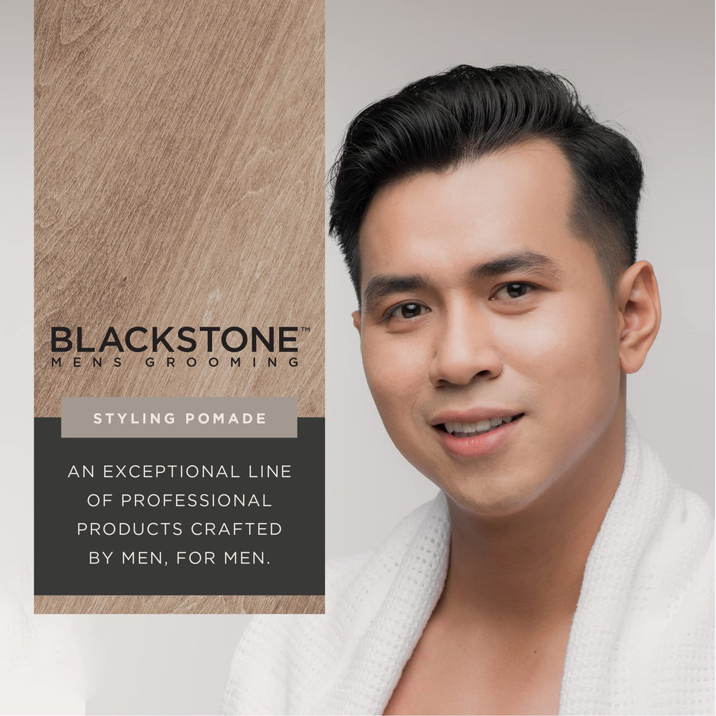 Blackstone Men’s Grooming Pomade – Medium Hold, Natural Shine | Made in USA, Bourbon + Cedar