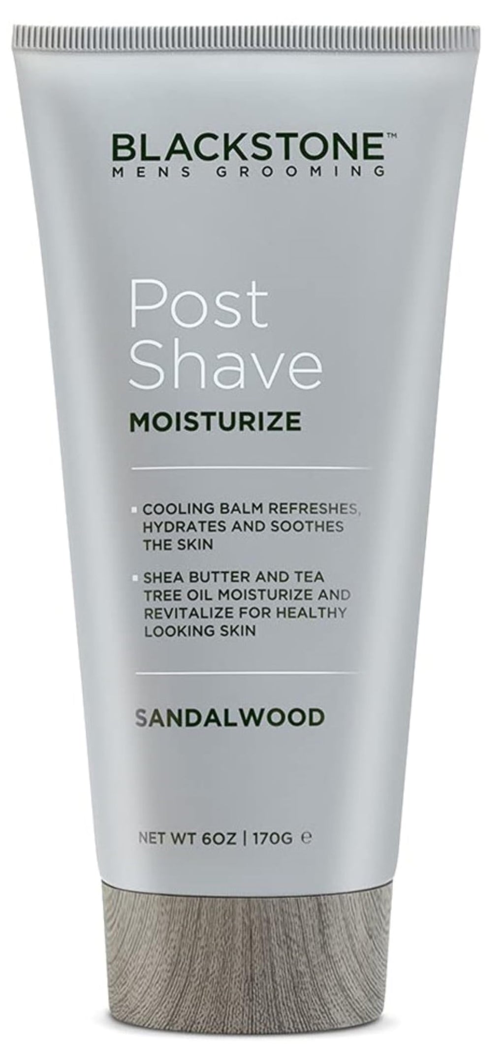 Blackstone Men's Post Shave Moisturizer with Tea Tree Oil & Shea Butter | Cooling Sandalwood Balm 6 oz