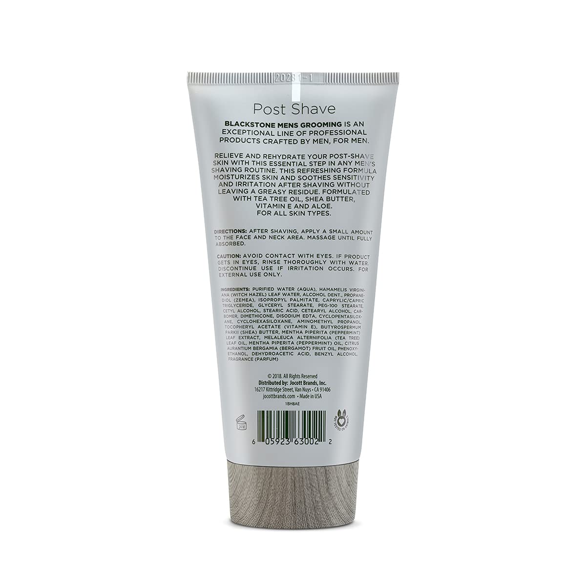 Blackstone Men's Post Shave Moisturizer with Tea Tree Oil & Shea Butter | Cooling Sandalwood Balm 6 oz