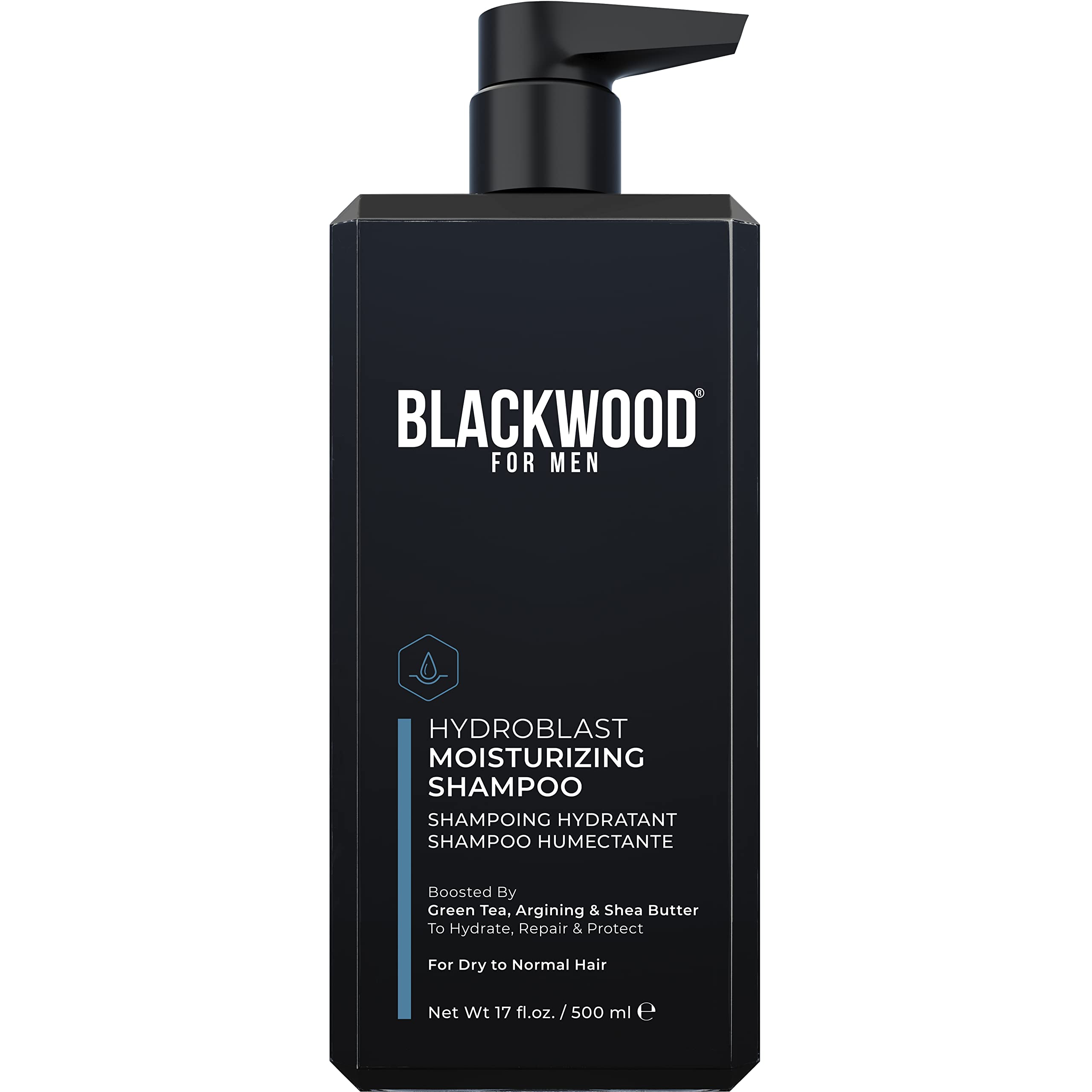 Blackwood For Men Hydroblast Moisturizing Shampoo – For Coarse, Dry & Curly Hair • Vegan, Sulfate-Free