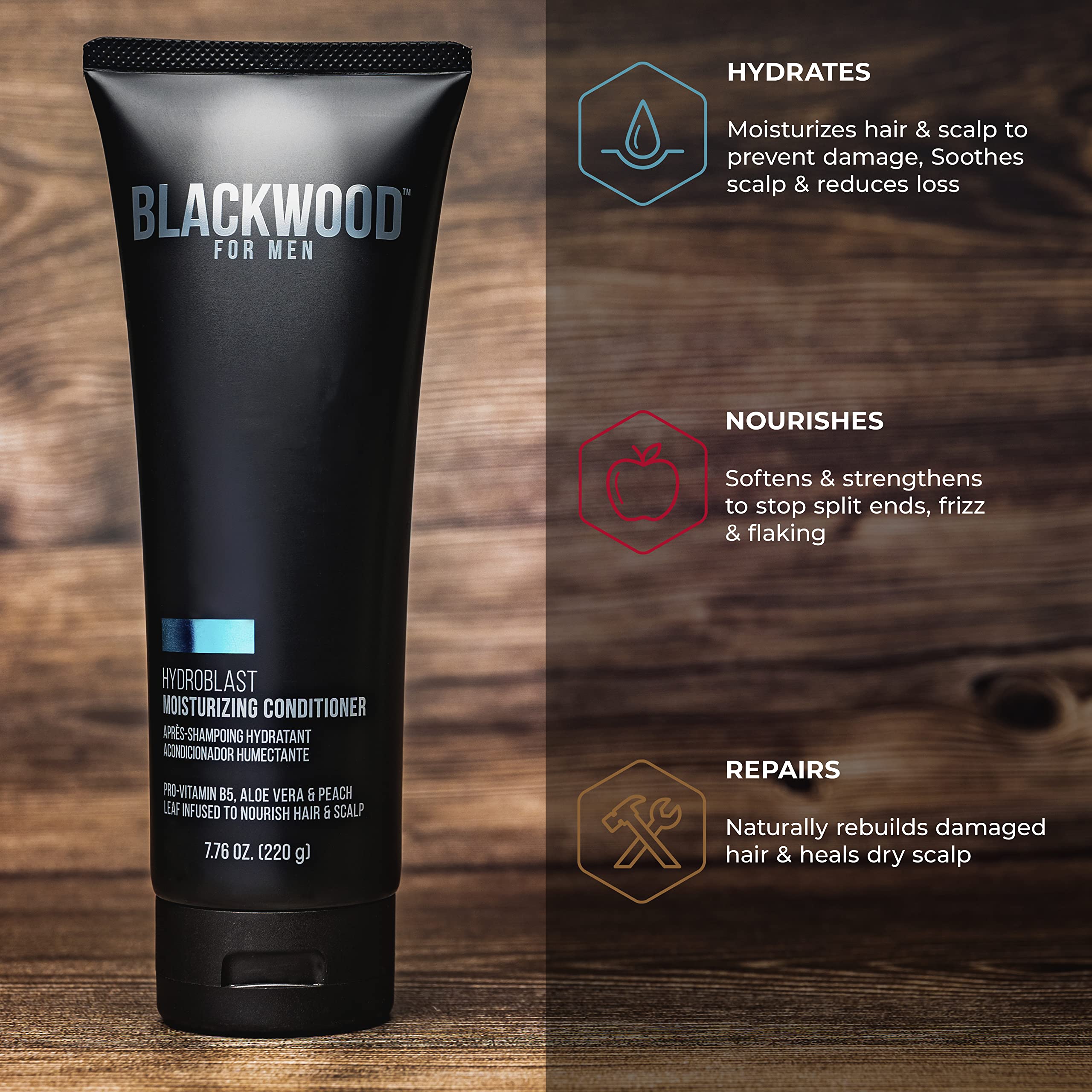 Blackwood For Men HydroBlast Moisturizing Conditioner | Deep Hydration for Damaged & Dry Hair