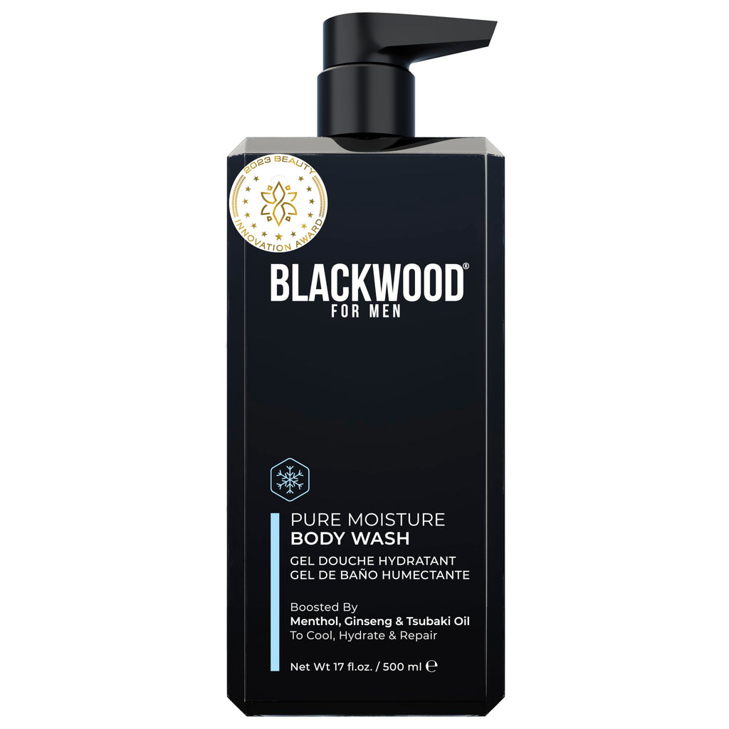 Blackwood For Men Pure Moisture Body Wash – Ginseng, Menthol, Sulfate Free, 17oz | Vegan & Dye Free