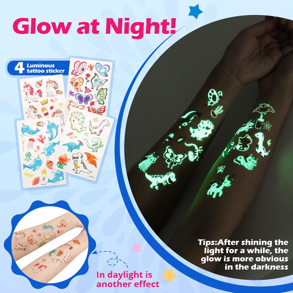 Bledras Temporary Glitter Tattoo Kit — 42 Colors, 210 Stencils, 3 Glue, 5 Brushes