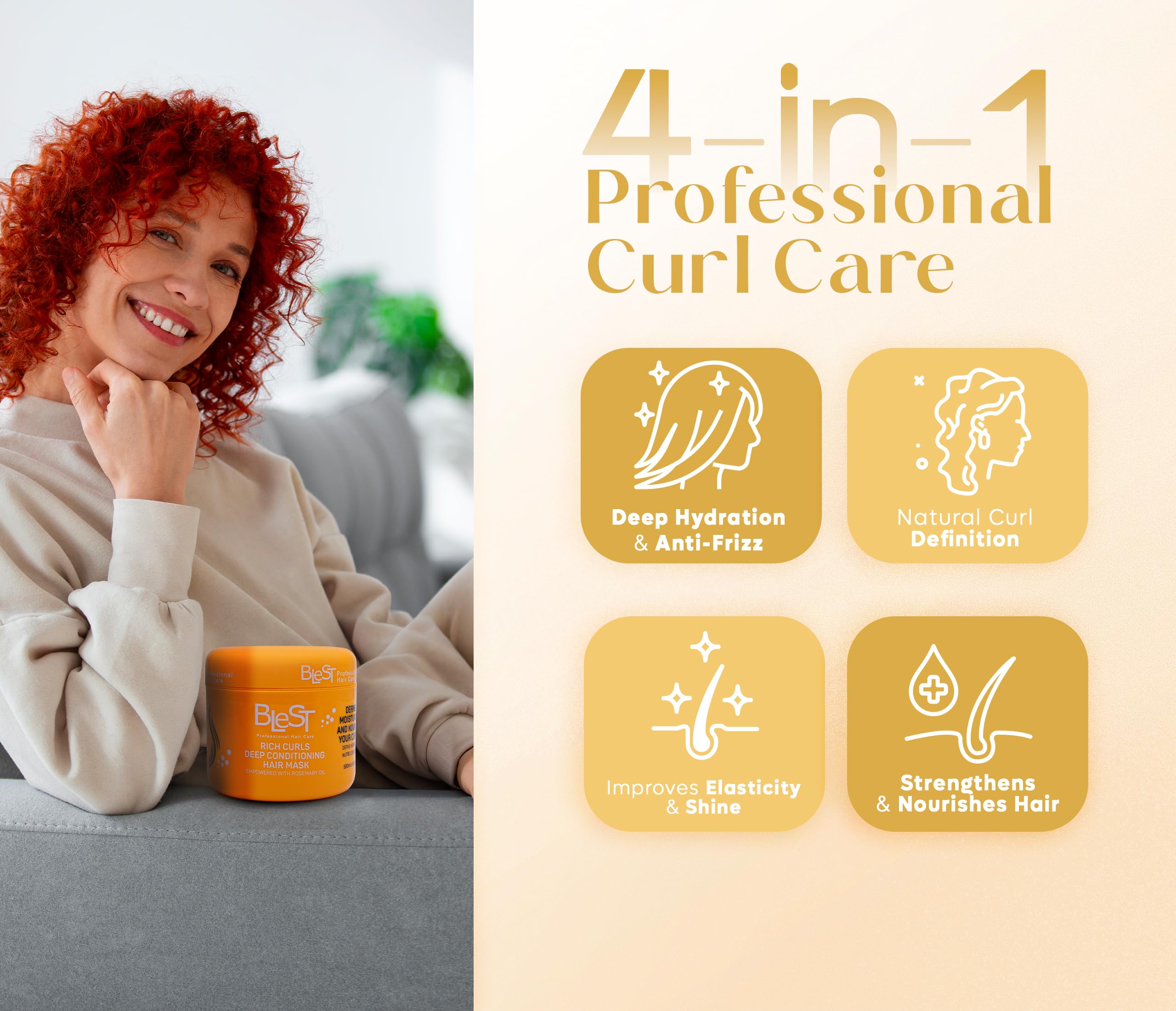 BLEST PROFESSIONAL HAIR CARE MASK – Deep Conditioning for Dry, Damaged & Frizzy Hair | 500 ml