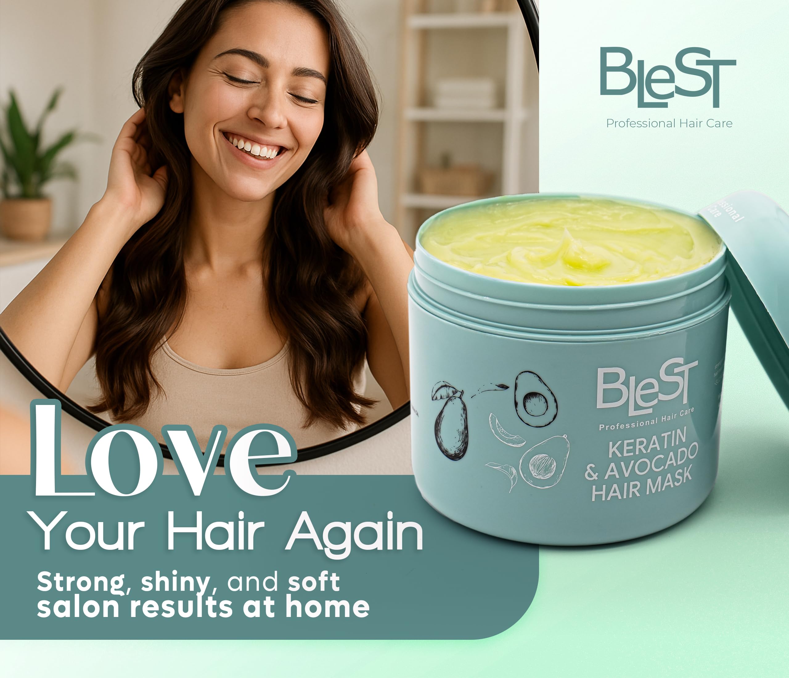 BLEST PROFESSIONAL HAIR CARE MASK – Deep Repair for Dry, Damaged or Frizzy Hair (500 ml)