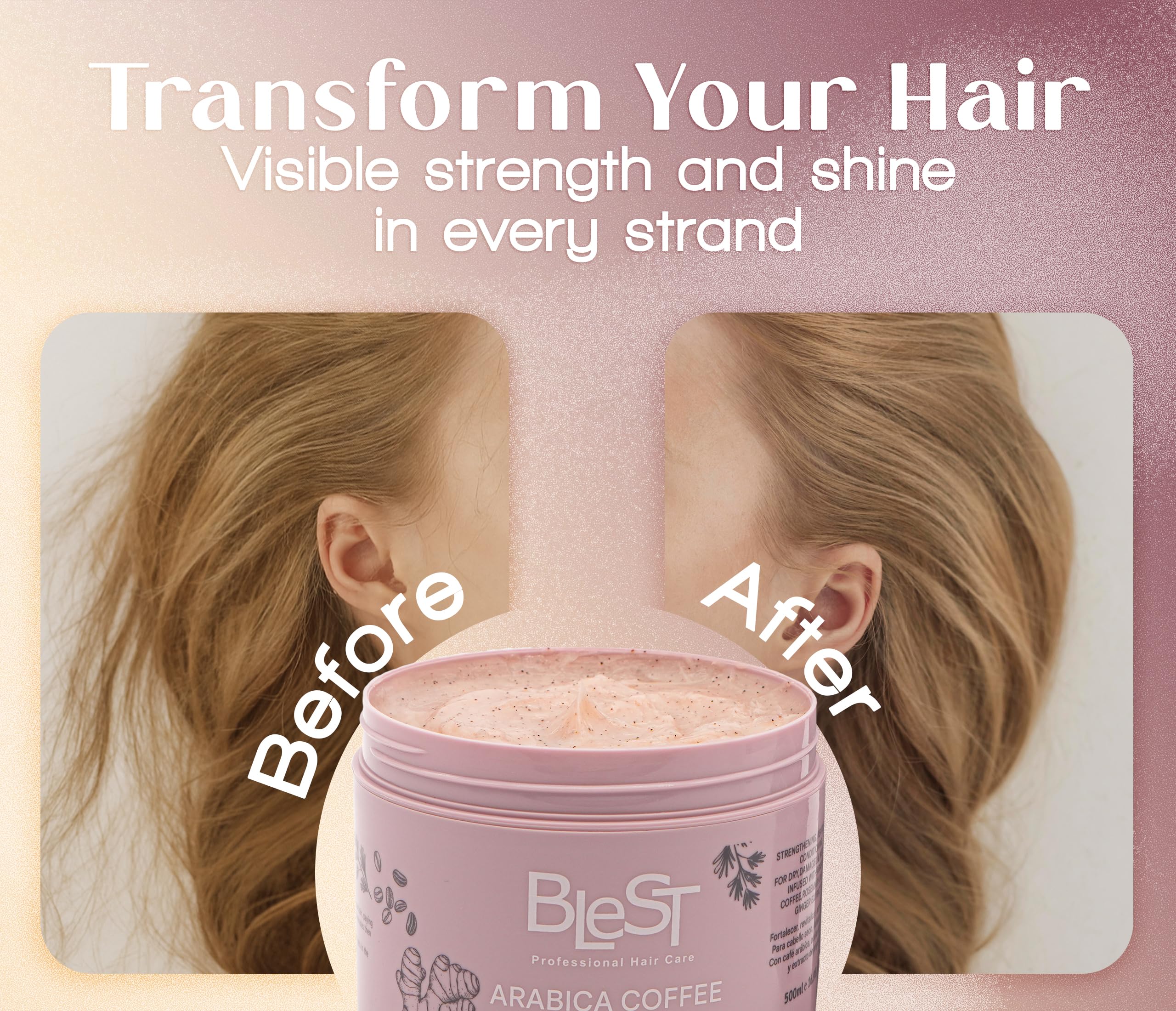 BLEST Professional Hair Care Mask – Deep Repair for Dry, Damaged or Frizzy Hair (500 ml) | Vegan