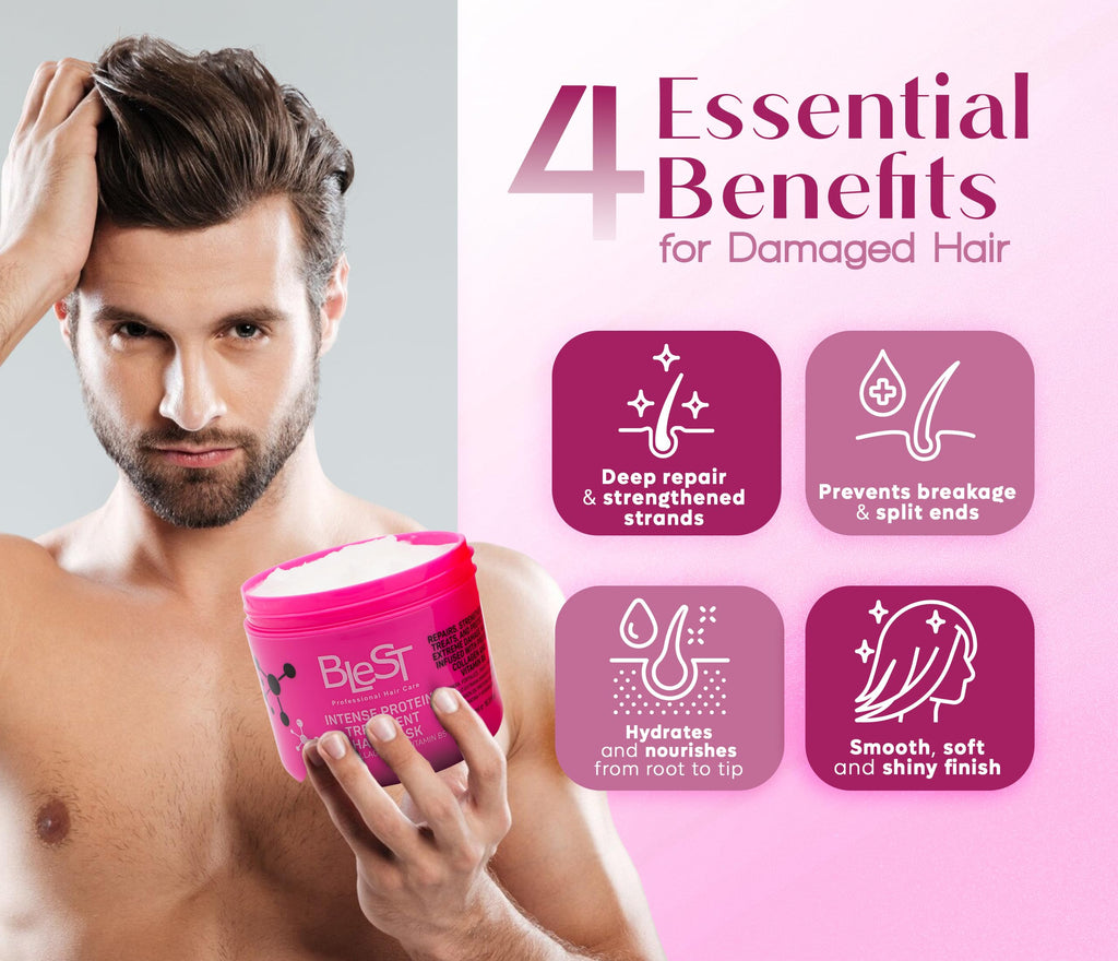 BLEST PROFESSIONAL HAIR CARE MASK for Dry, Damaged, or Frizzy Hair – Deep Repair, Shine & Smoothness – 500 ml