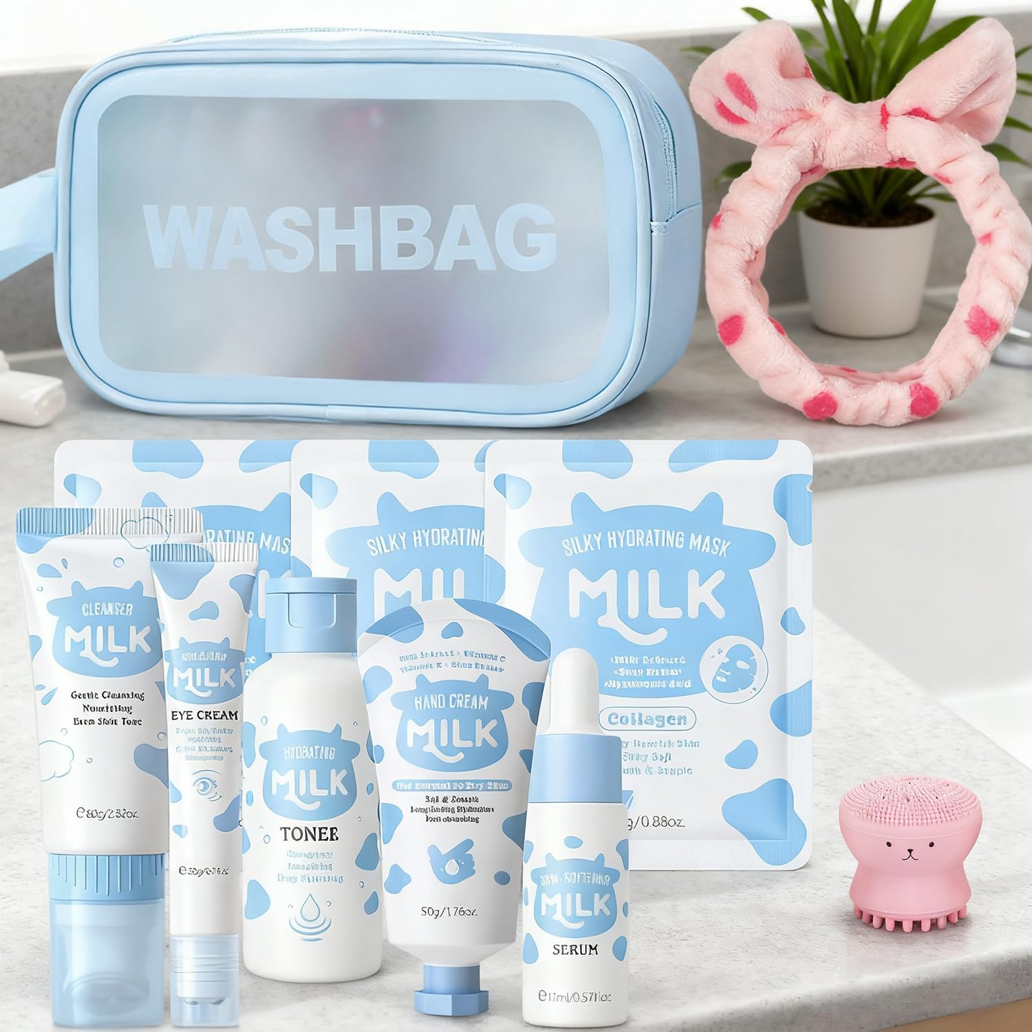 BliBling Milk Skin Care Set for Kids & Teens — 12-in-1 Gentle Hydration (Ages 8–12)
