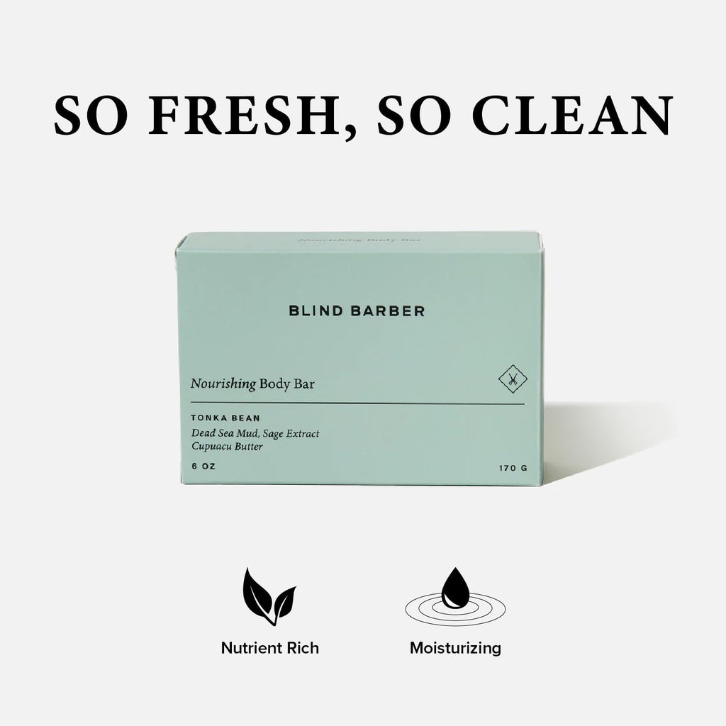 Blind Barber Nourishing Bar Soap for Men – Hydrating Body Bar, Gentle Cleanse (Pack of 2)
