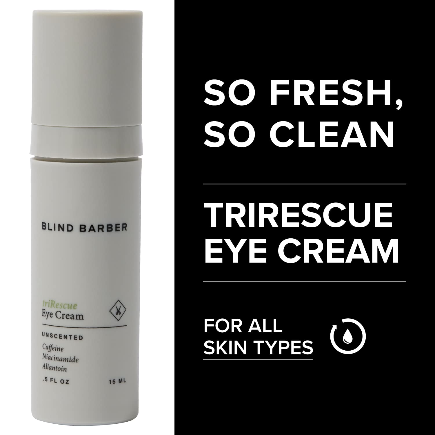 Blind Barber triRescue Eye Cream for Men – Caffeine, Niacinamide & Allantoin (0.5 oz)