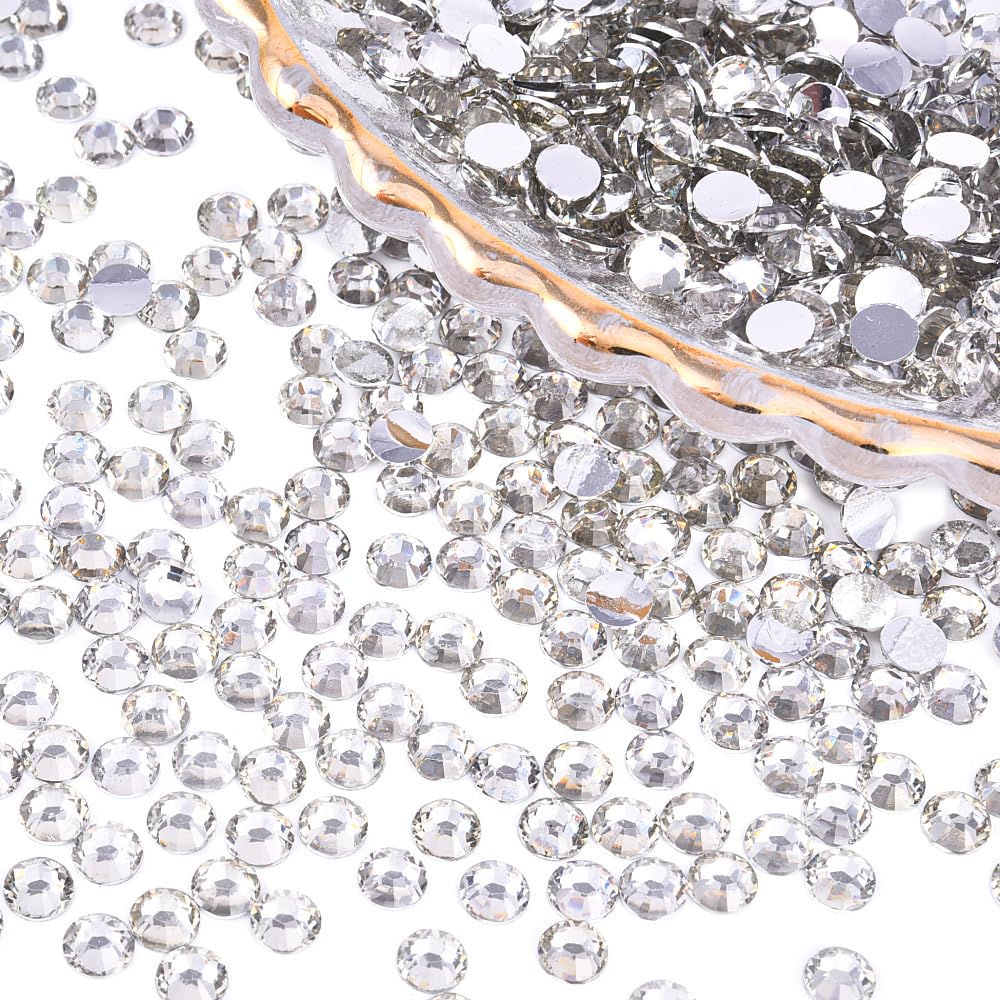 Blinginbox Flatback Rhinestones Bulk – 2880 Crystal Glass SS30 6.4-6.6mm for Crafts