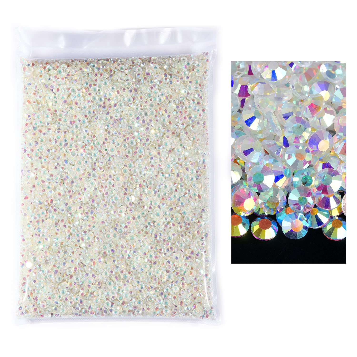 BLINGINBOX 14400pcs Flatback Rhinestones SS10 2.7-2.9mm – Crystal Glass Gems for Crafts