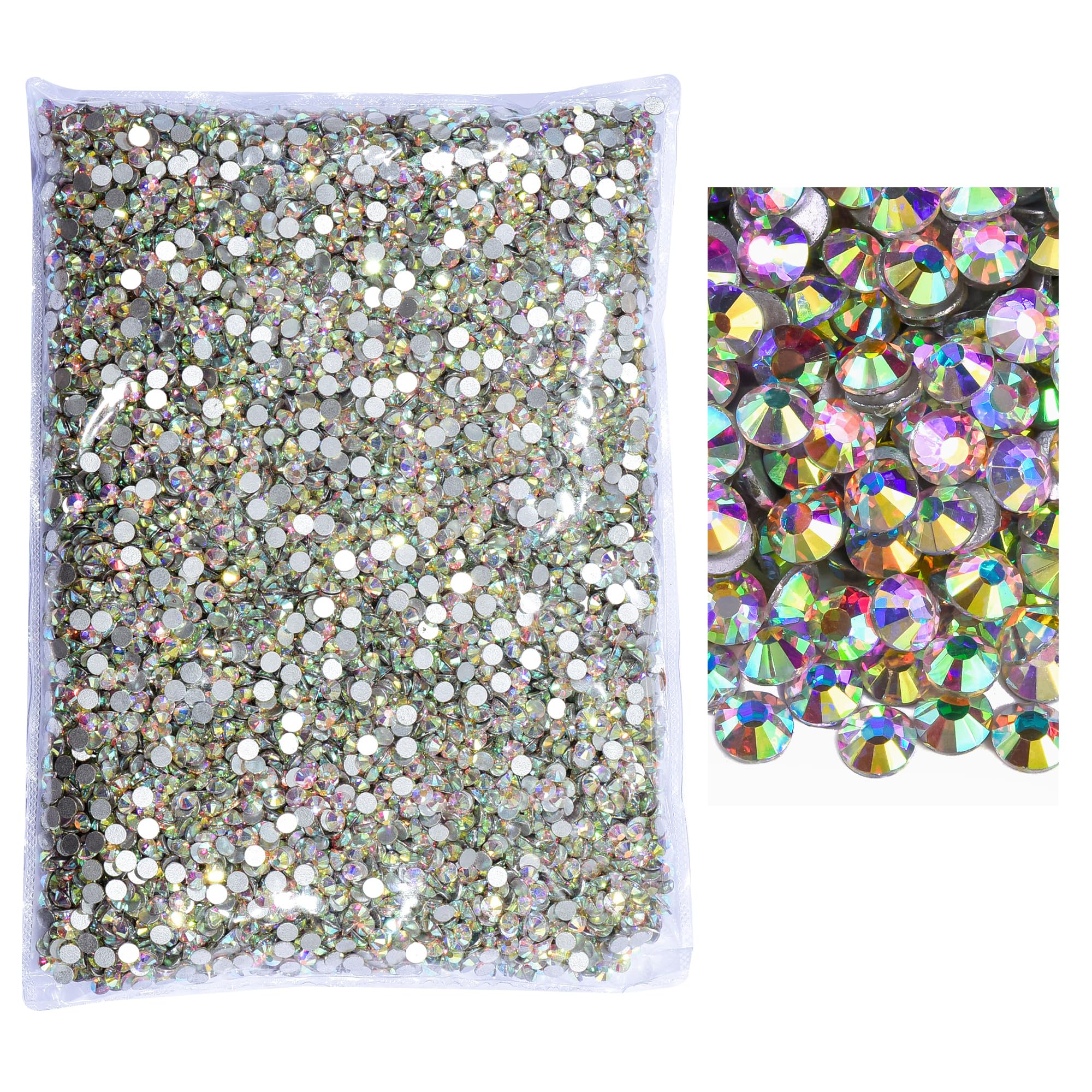 Blinginbox 14400 PCS Flatback Rhinestones SS16 Crystal AB | Glass Rhinestones for Crafts, Nails & DIY