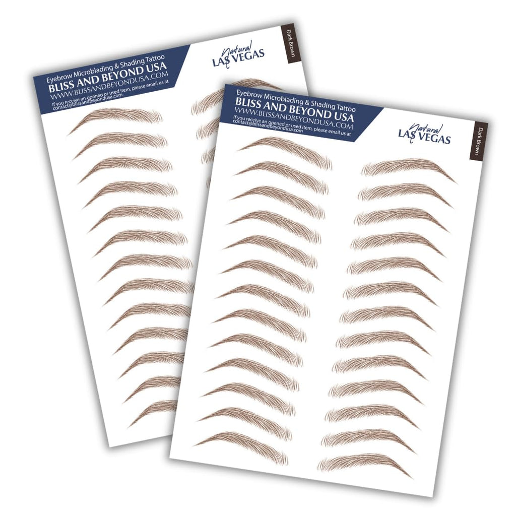 Bliss and Beyond USA 2 Sheets Eyebrow Tattoos – Waterproof & Long-Lasting Natural Look