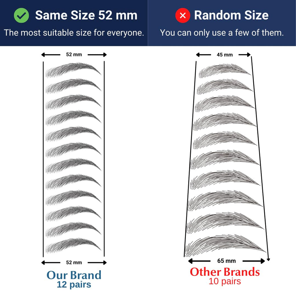Bliss and Beyond USA | Waterproof Eyebrow Tattoo Stickers | Real Hair Stroke Look (New Miami, Dark Brown)