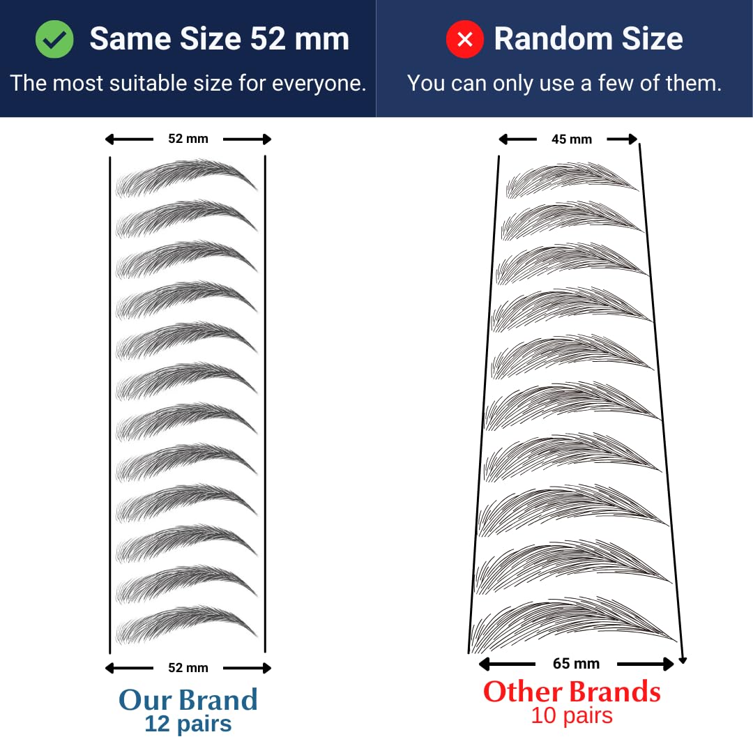 Bliss and Beyond USA | Waterproof Eyebrow Tattoo Stickers | Real Hair Stroke Look (New Miami, Dark Brown)