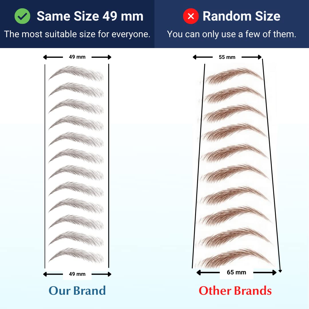 Bliss and Beyond USA | 2 Sheets Natural-Looking Eyebrow Tattoo Stickers – Waterproof, Long-Lasting (Dark Brown, 24 Pairs)