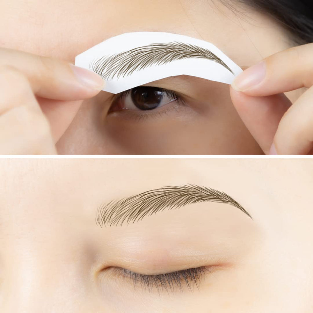 Bliss and Beyond USA 2 Sheets Eyebrow Tattoo Stickers – Waterproof, Natural Miami & Light Brown (24 Pairs)
