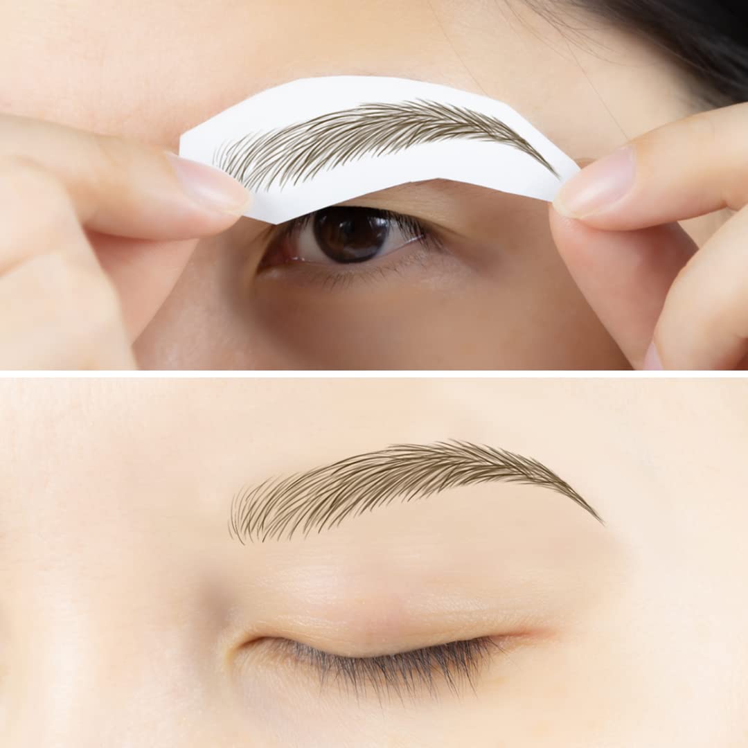 Bliss and Beyond USA 2 Sheets Eyebrow Tattoo Stickers – Waterproof, Natural Miami & Light Brown (24 Pairs)