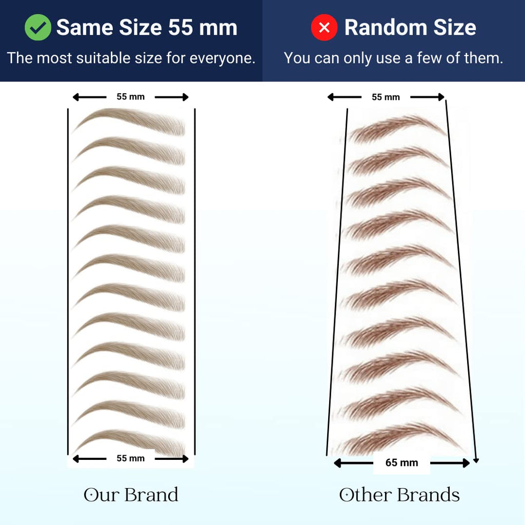 Bliss and Beyond USA Eyebrow Tattoo Stickers – 2 Sheets, 24 Pairs, Waterproof & Long-Lasting, Natural Look (Dramatic Las Vegas / Light Brown)