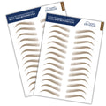 Bliss and Beyond USA Eyebrow Tattoo Stickers – 2 Sheets, 24 Pairs, Waterproof & Long-Lasting, Natural Look (Dramatic Las Vegas / Light Brown)