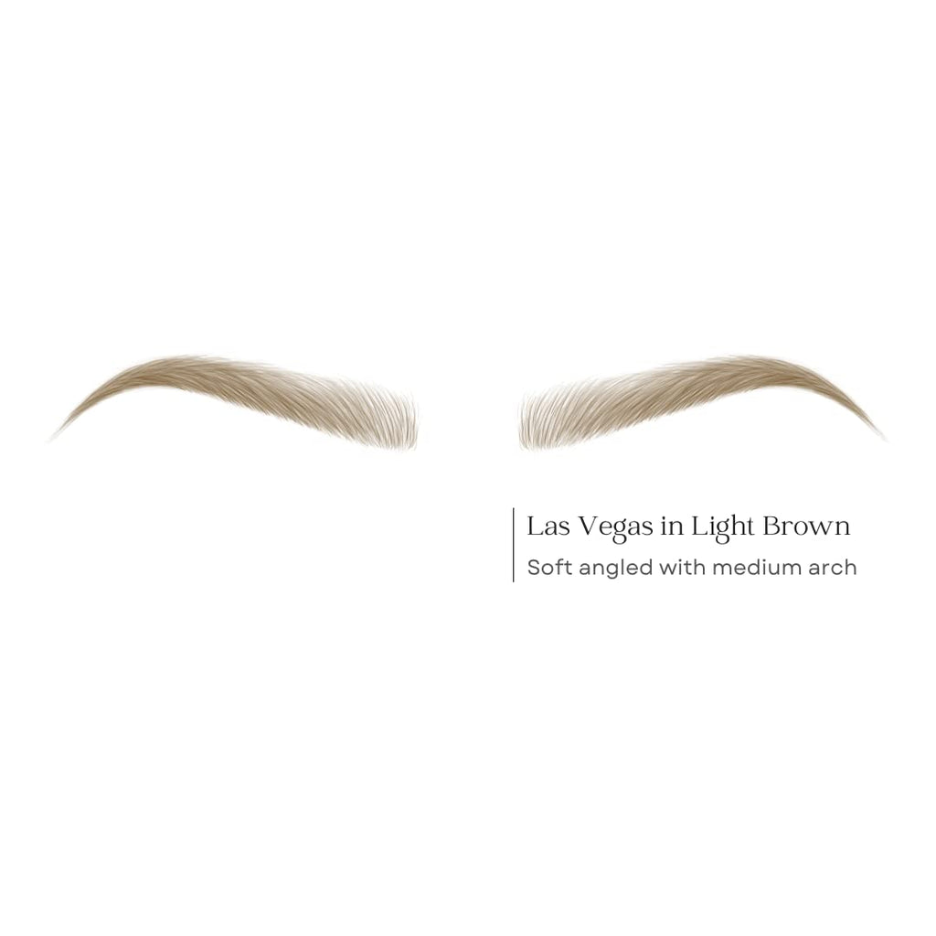 Bliss and Beyond USA Eyebrow Tattoo Stickers – 2 Sheets, 24 Pairs, Waterproof & Long-Lasting, Natural Look (Dramatic Las Vegas / Light Brown)