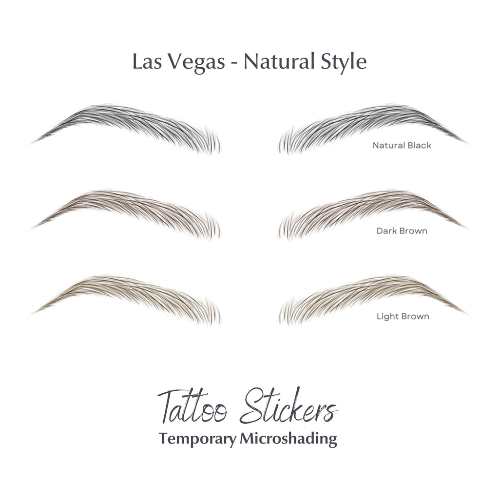 Bliss and Beyond USA Eyebrow Tattoo Stickers – 2 Sheets Waterproof, Long-Lasting, Natural Las Vegas Light Brown