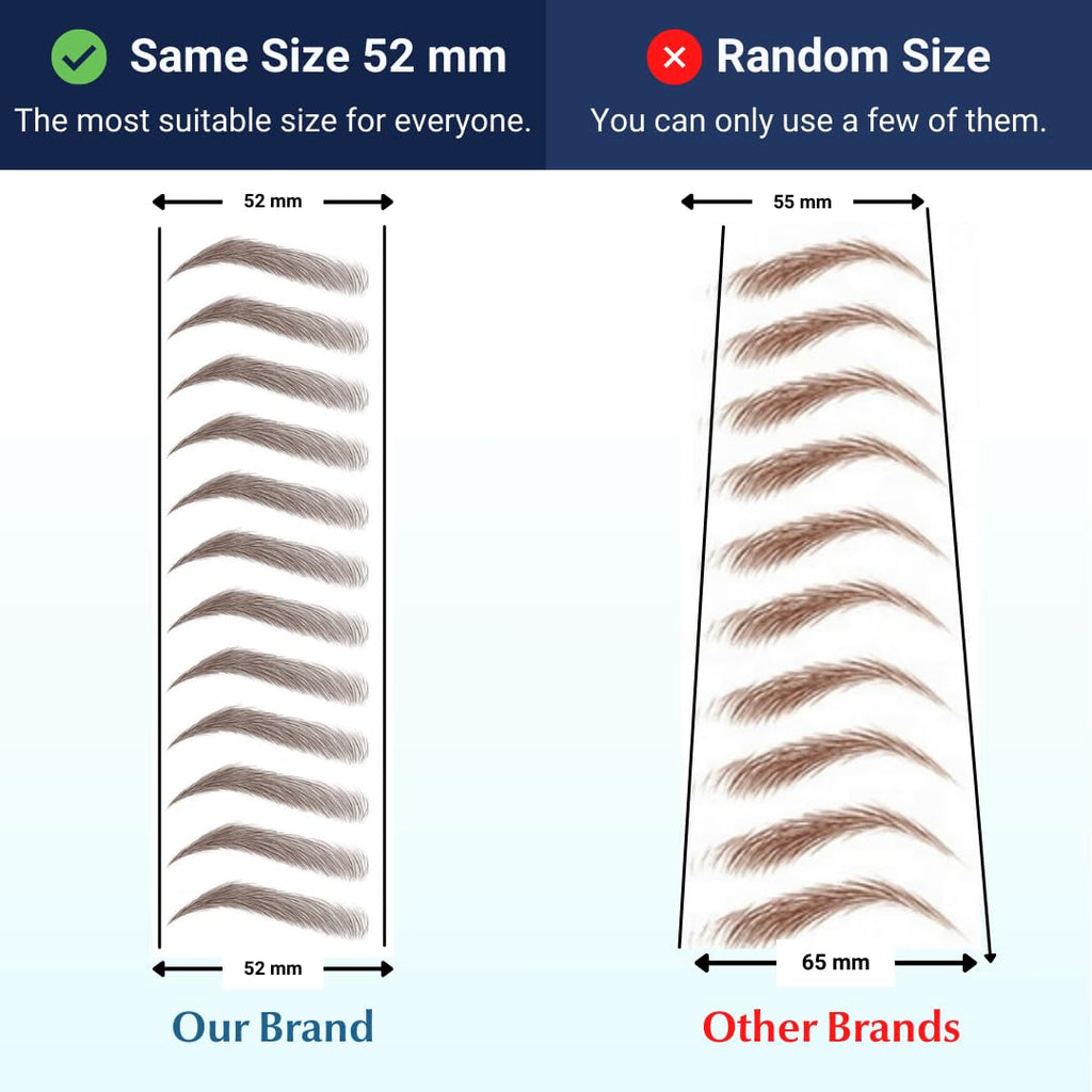 Bliss and Beyond USA Eyebrow Tattoo – Waterproof, Long-Lasting, Natural-Looking Brown (Two Sheets, Same Size)