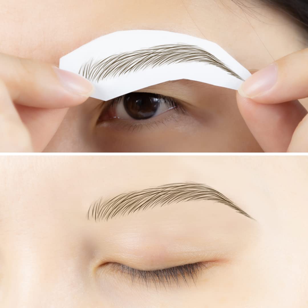 Bliss and Beyond USA Eyebrow Tattoo Stickers – 2 Sheets Waterproof, Long-Lasting, Natural Las Vegas Light Brown