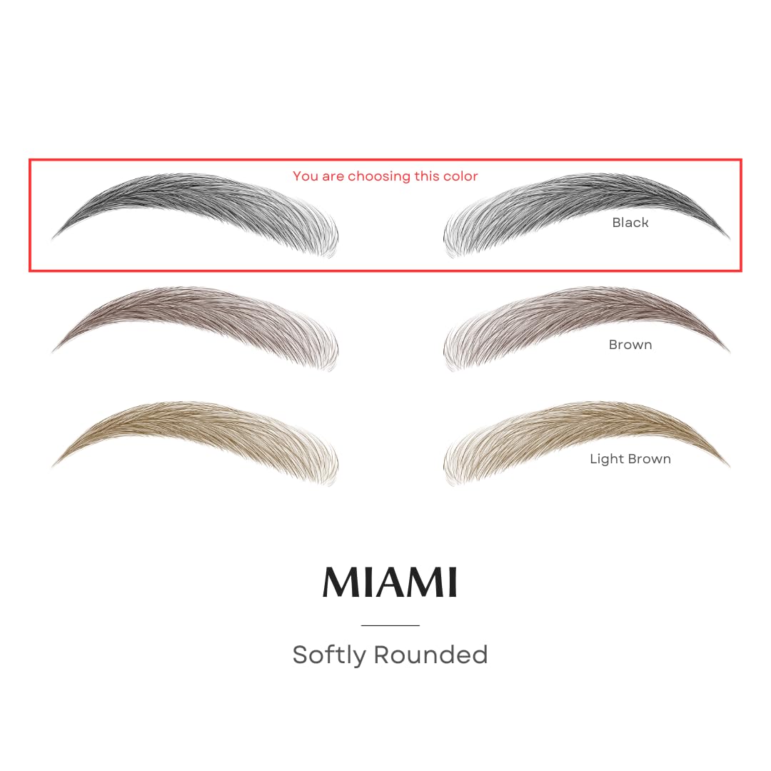 Bliss and Beyond USA Waterproof Eyebrow Sticker – Long-Lasting, Natural-Look Brow (Dramatic Miami, Black) | 2 Sheets