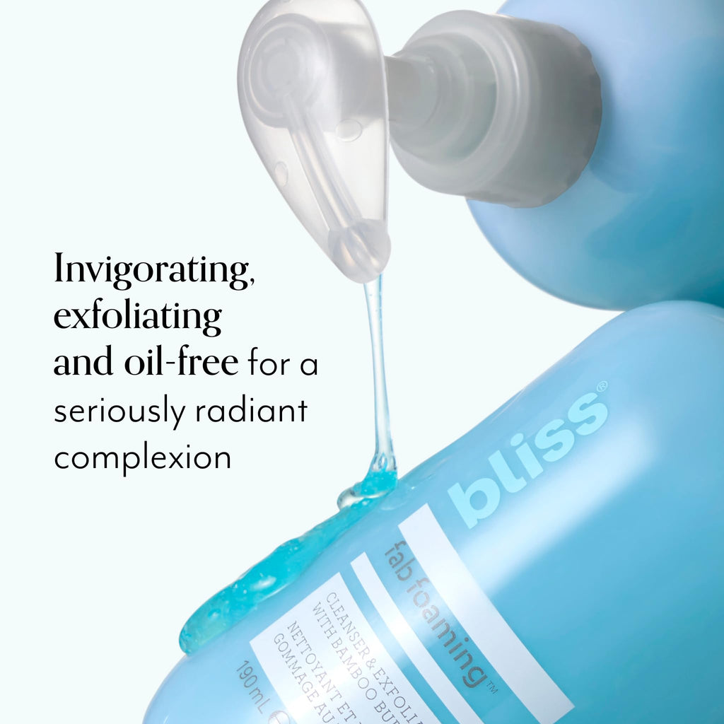 Bliss Fab Foaming Cleanser & Clear Genius Toner + Serum | Pore Purifying 2-Step Skincare Duo | Vegan & Cruelty-Free
