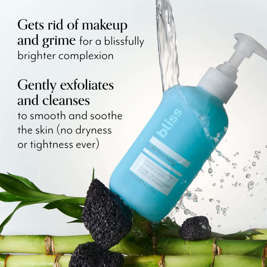 Bliss Fab Foaming Cleanser & Clear Genius Toner + Serum | Pore Purifying 2-Step Skincare Duo | Vegan & Cruelty-Free
