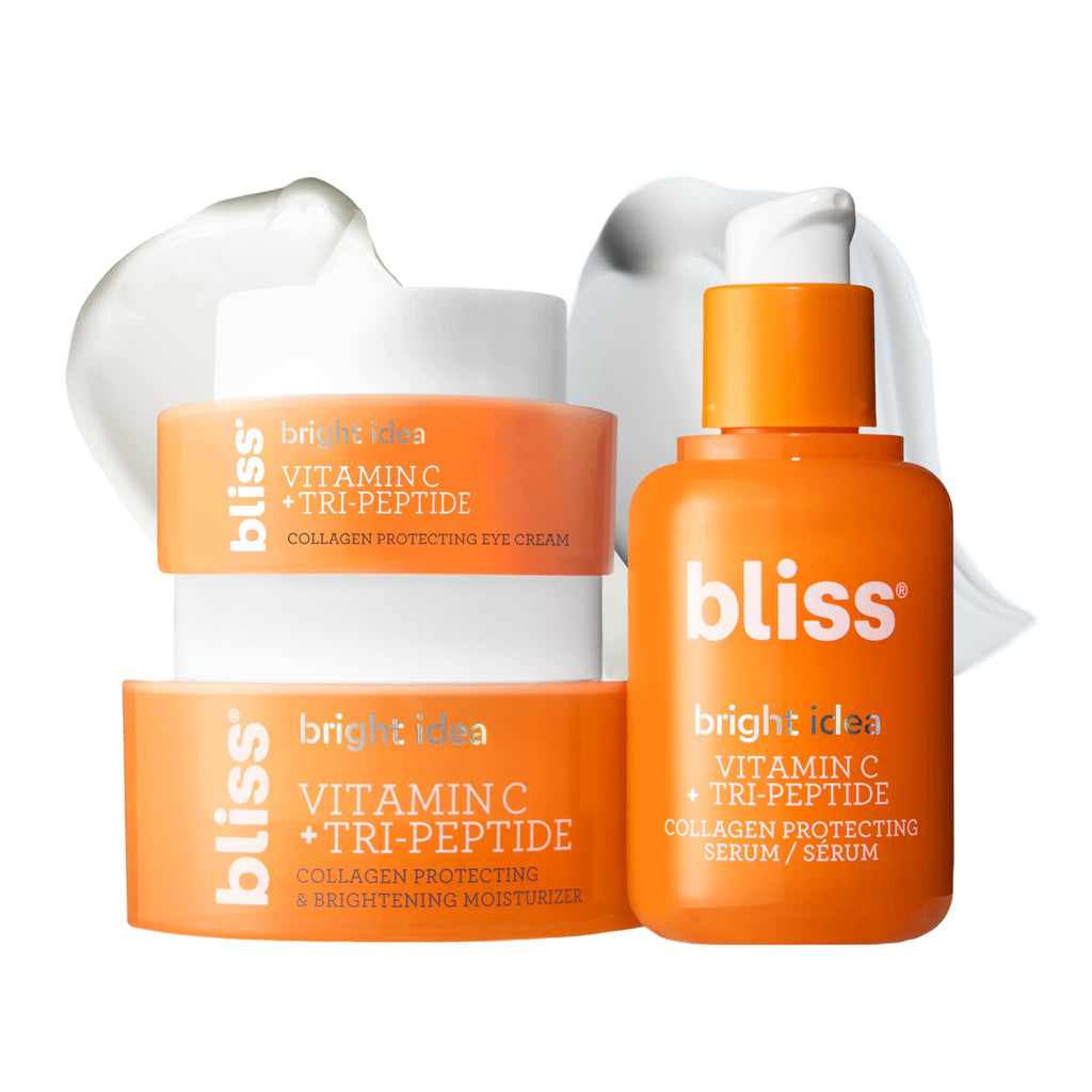 Bliss Glow Getter Bright Idea 3-Piece Kit – Vitamin C + Tri-Peptide Skincare (Vegan)