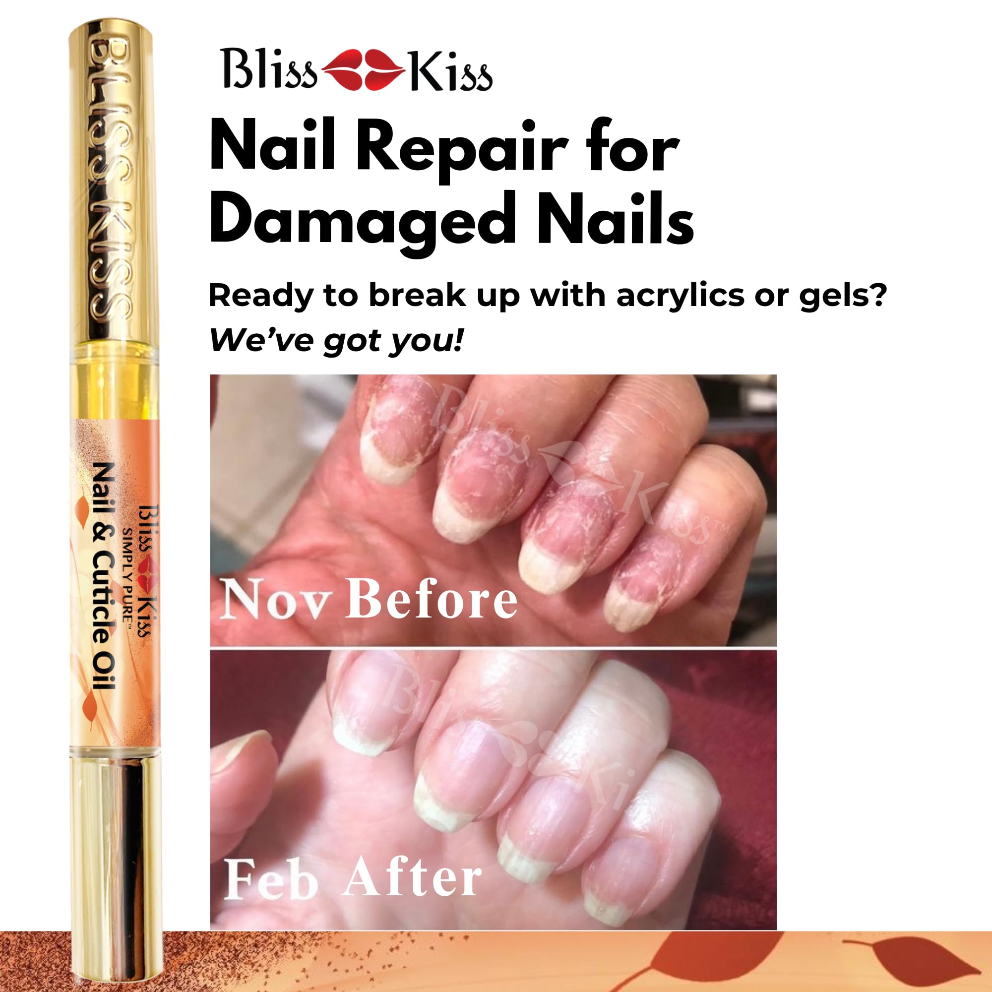 Bliss Kiss Pumpkin Spice Latte Nail Oil Pen | Vitamin E & Jojoba for Stronger Nails