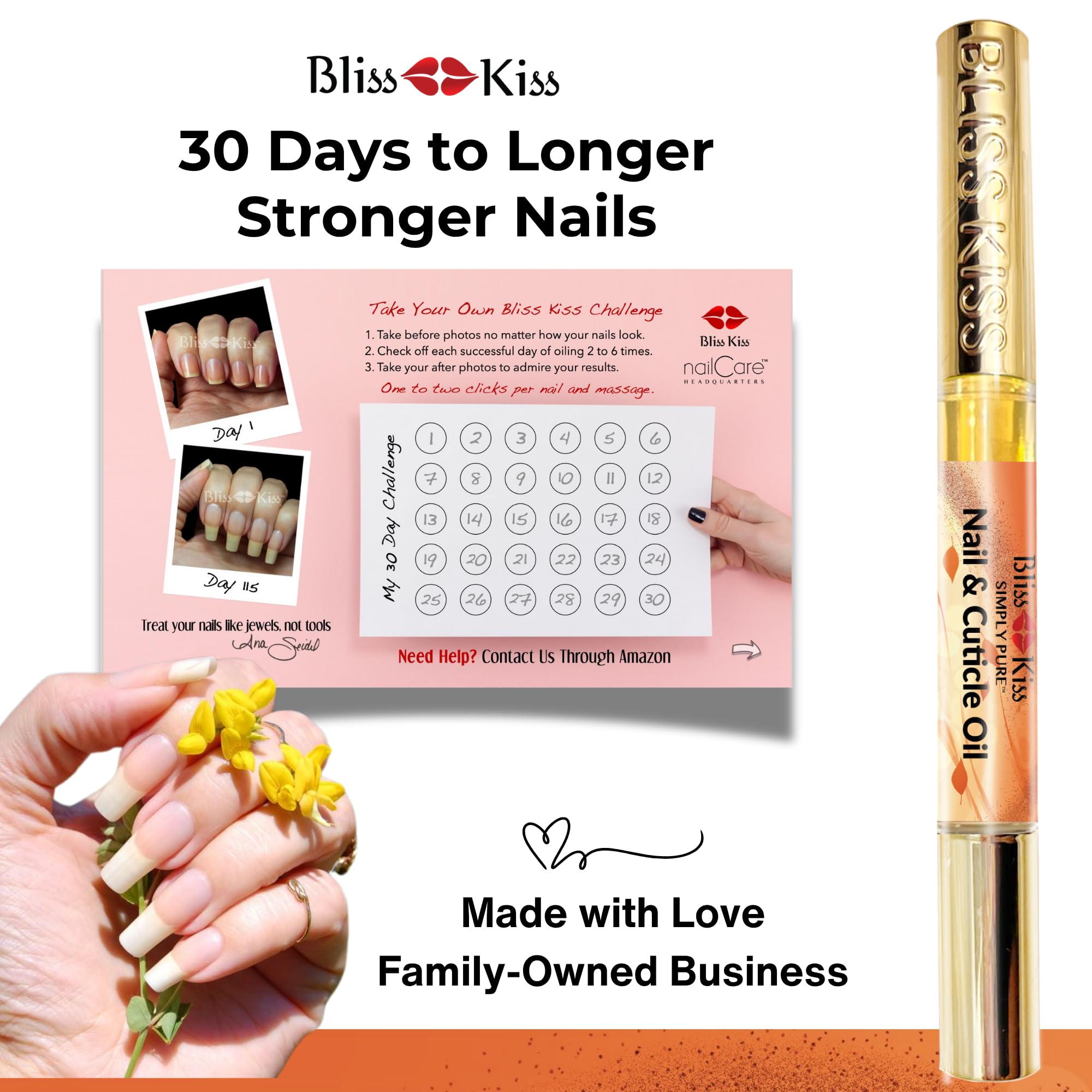 Bliss Kiss Pumpkin Spice Latte Nail Oil Pen | Vitamin E & Jojoba for Stronger Nails