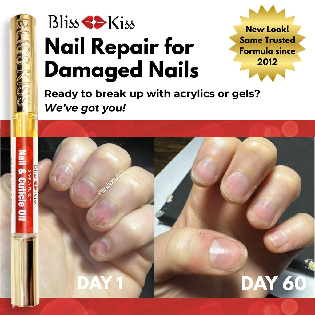 Bliss Kiss Fragrance-Free 4 Nail Oil Pens with Vitamin E & Jojoba