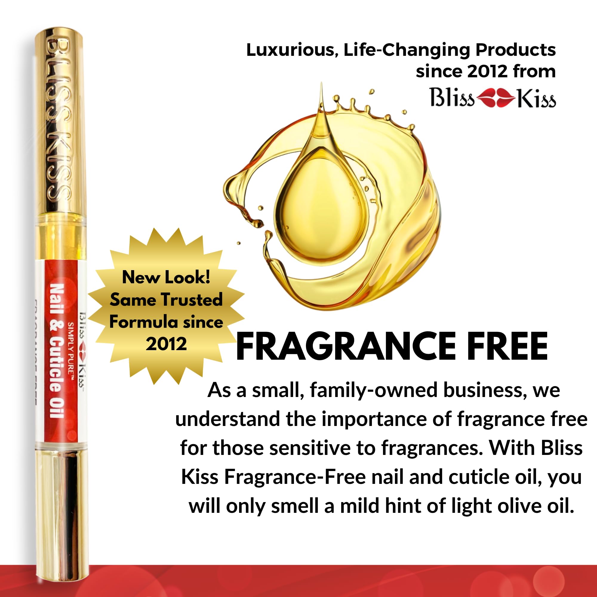 Bliss Kiss Fragrance-Free 4 Nail Oil Pens with Vitamin E & Jojoba