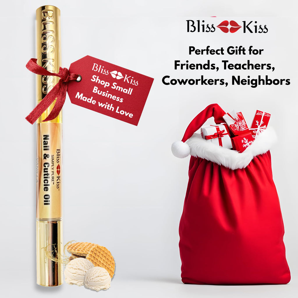 Bliss Kiss Simply Pure Nail Oil Pen 4-Pack – Vanilla Scent, Jojoba & Vitamin E for Hydration & Strength