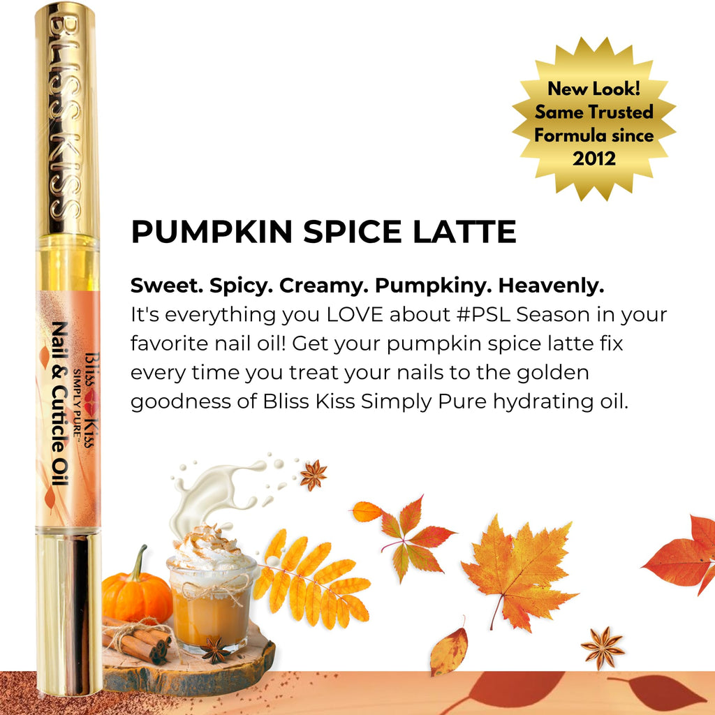 Bliss Kiss Pumpkin Spice Latte Nail Oil Pen | Vitamin E & Jojoba for Stronger Nails