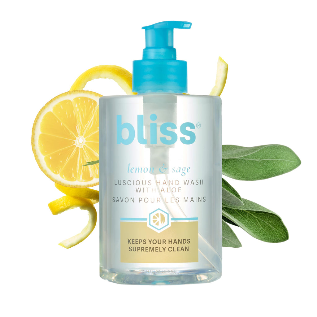 Bliss Lemon & Sage Hand Wash with Aloe — Hydrating, Refreshing Cleanse with Coconut Oil & Vitamin B5 (12.14 fl oz)