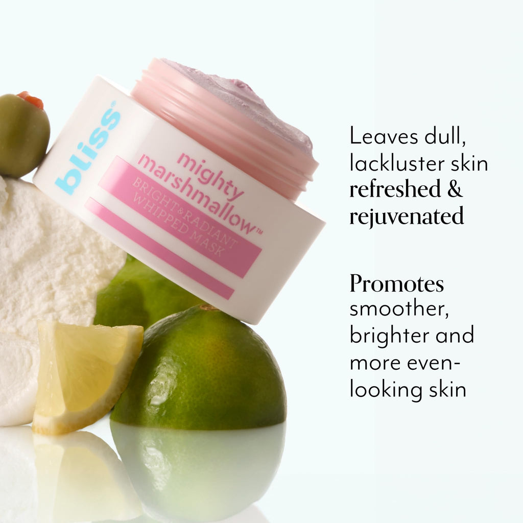 Bliss Mighty Marshmallow + Vitamin C Whipped Mask – Brighten & Hydrate Skin (1.7 oz)