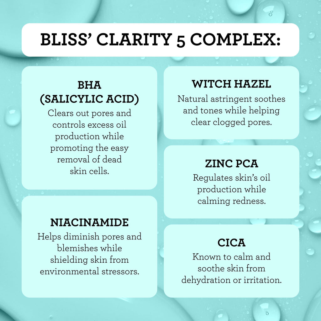 Bliss Fab Foaming Cleanser & Clear Genius Toner + Serum | Pore Purifying 2-Step Skincare Duo | Vegan & Cruelty-Free