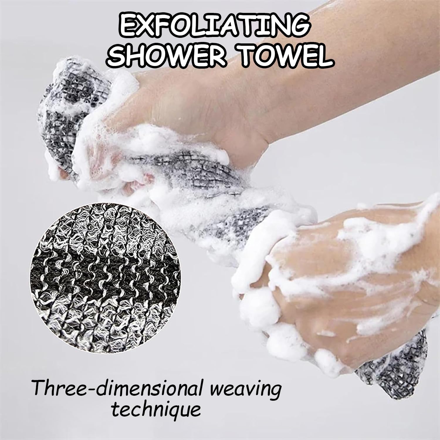 Blissal Exfoliating Shower Towel – 2-in-1 Body & Face Scrub Cloth (Extra-Long)