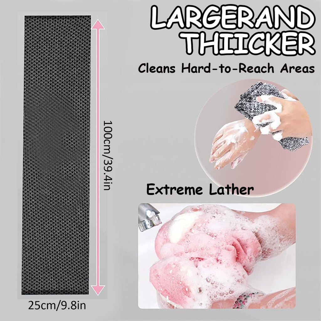 Blissal Exfoliating Shower Towel – 2-in-1 Body & Face Scrub Cloth (Extra-Long)