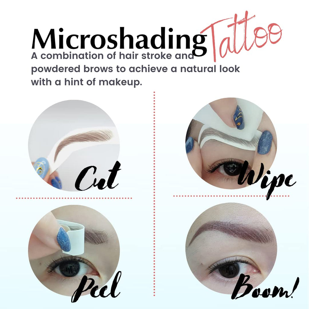 Bliss and Beyond USA | Waterproof Eyebrow Tattoo Stickers – Real Hair Stroke Look (New Los Angeles, Dark Brown)