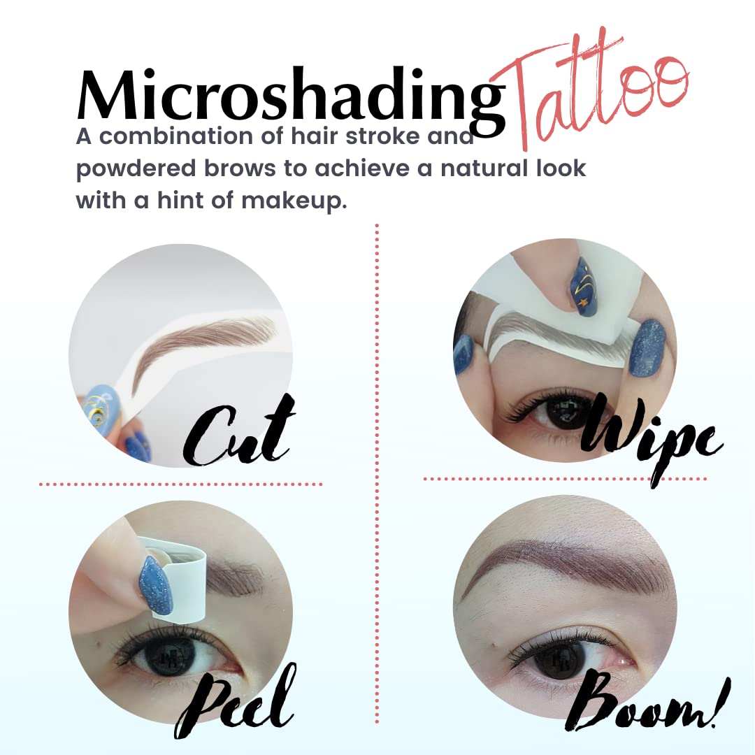 Bliss and Beyond USA | Waterproof Eyebrow Tattoo Stickers – Real Hair Stroke Look (New Los Angeles, Dark Brown)